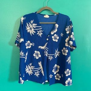 Tropical Print Single Button shirt